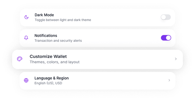 Customizable UI/UX