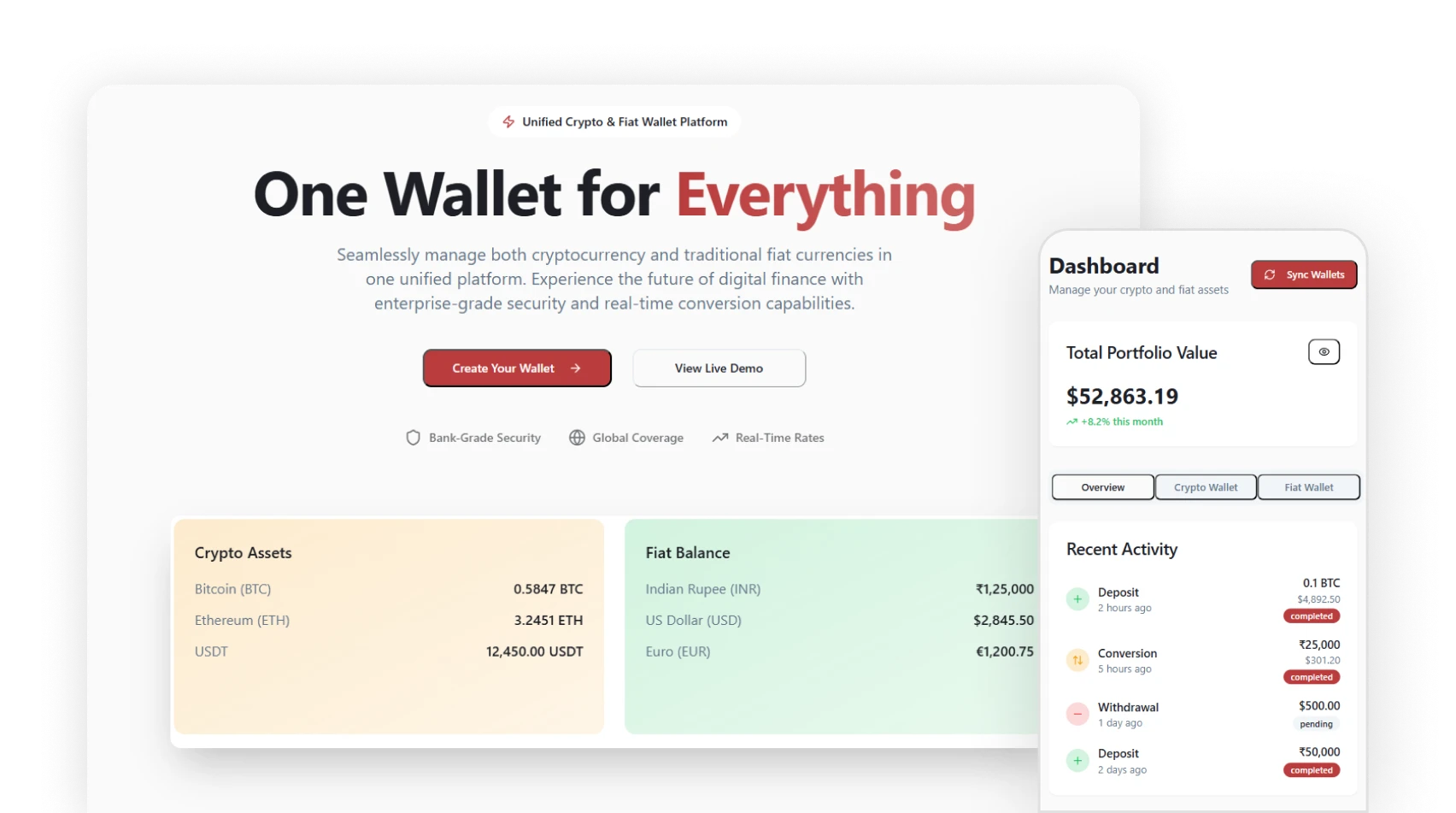 Crypto-Fiat Unified Wallet Case Study | Rain Infotech