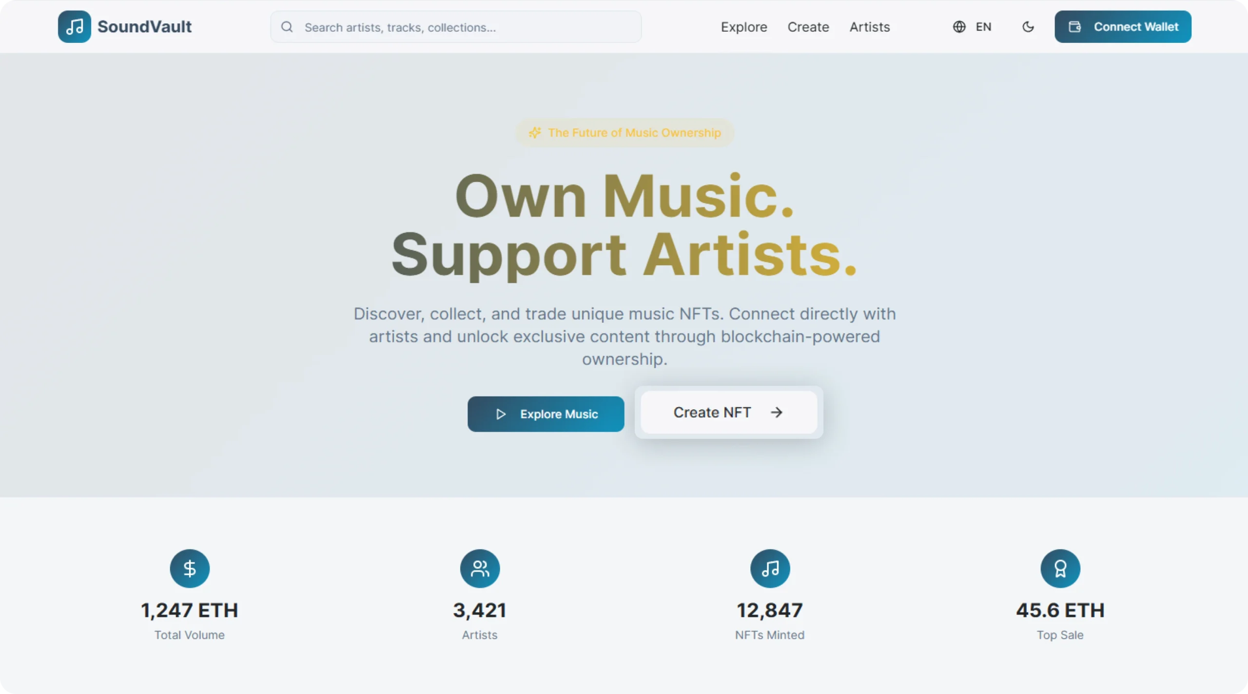 Decentralized Music NFT Marketplace