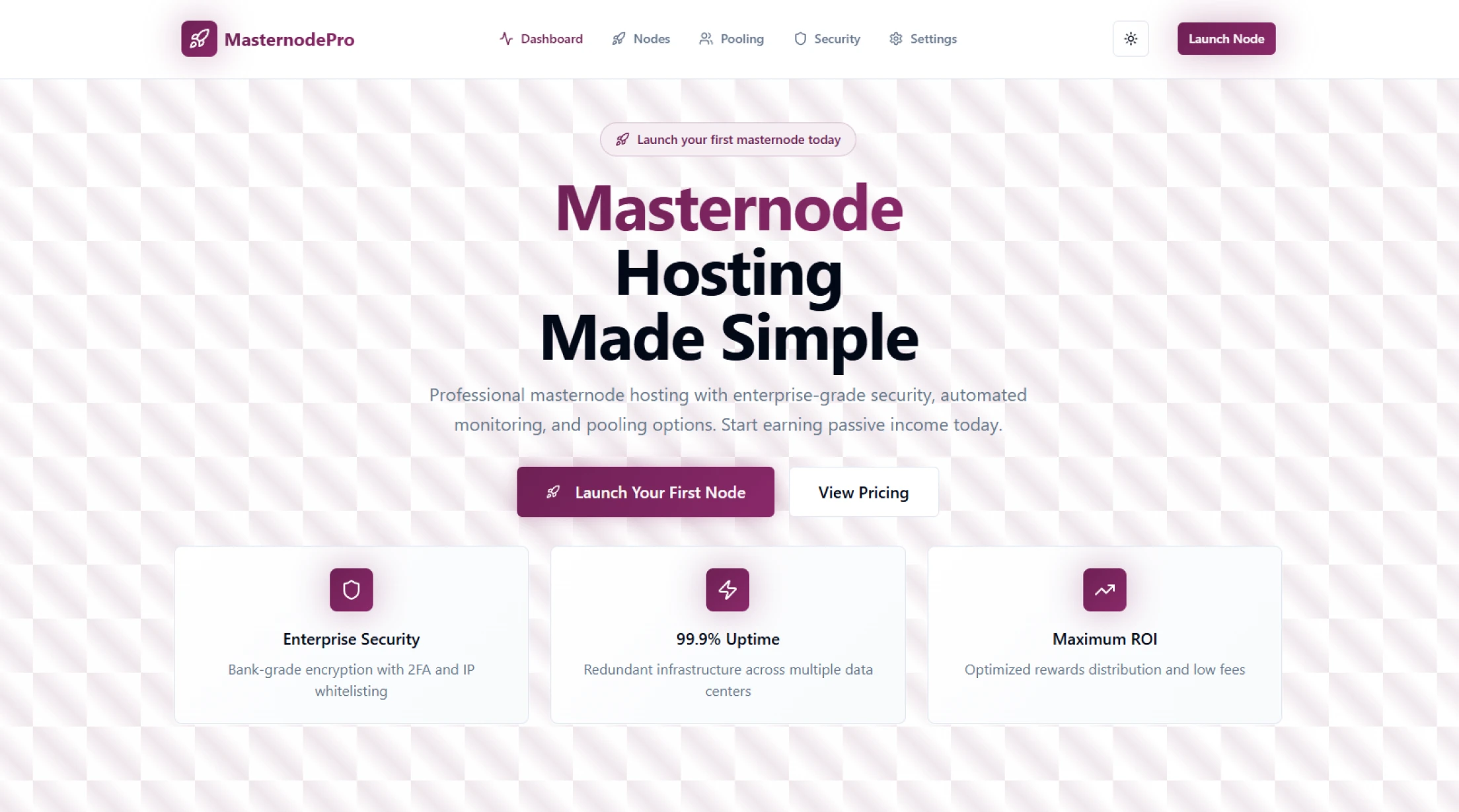 Masternode Hosting Platform