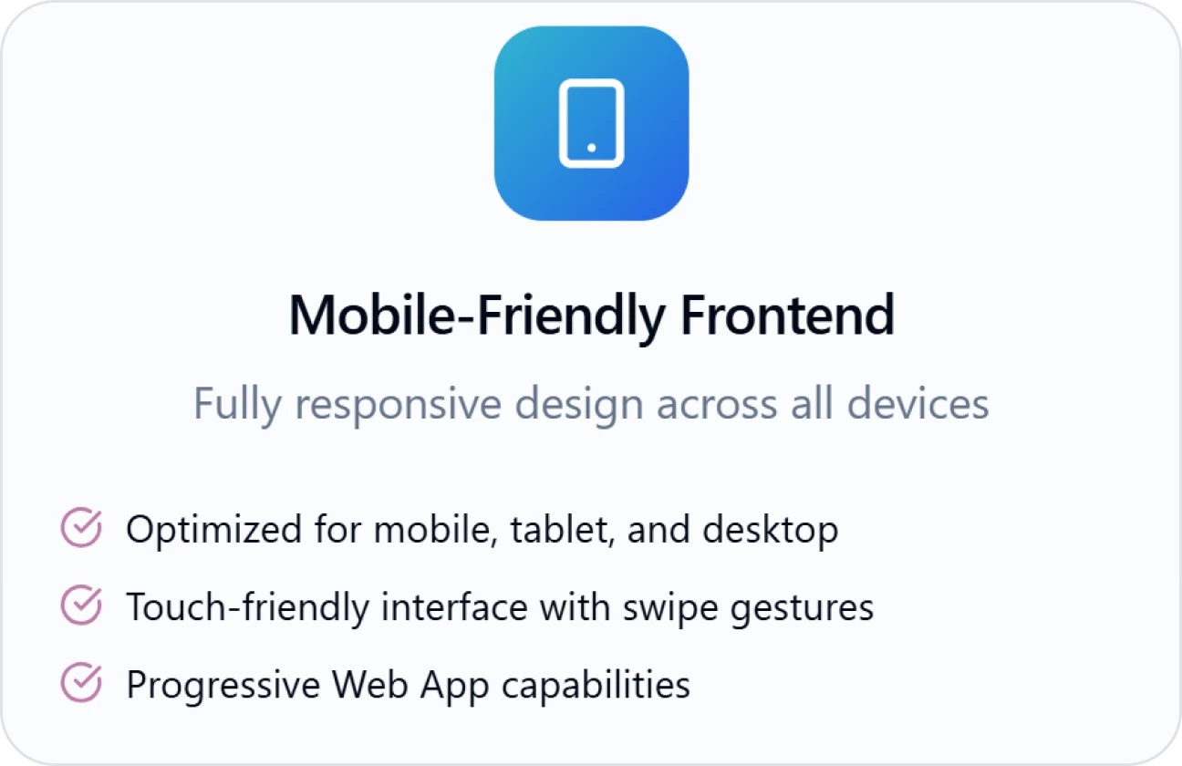 Mobile-Friendly Frontend