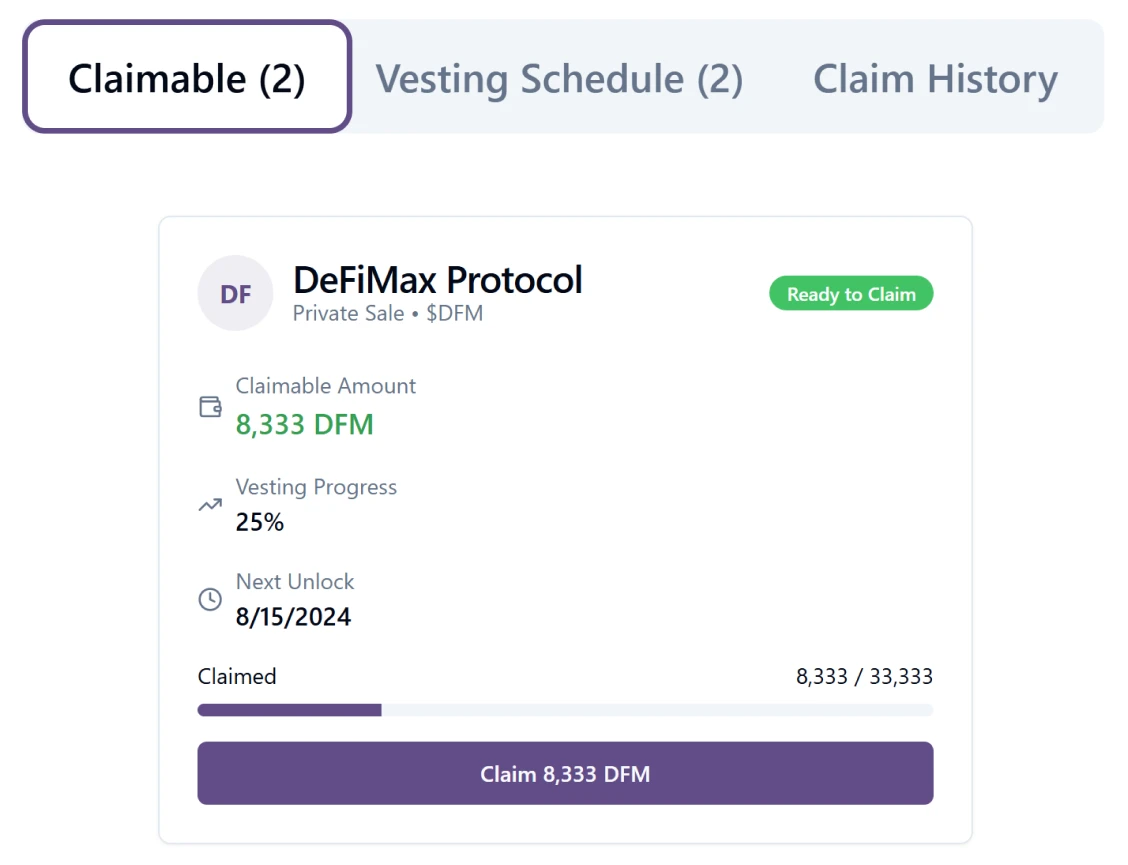 Smart Vesting & Claim Portals