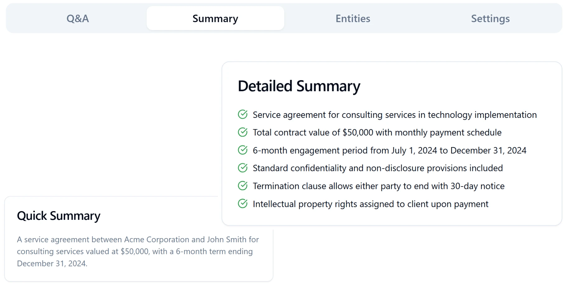 Summarization & Decision Support