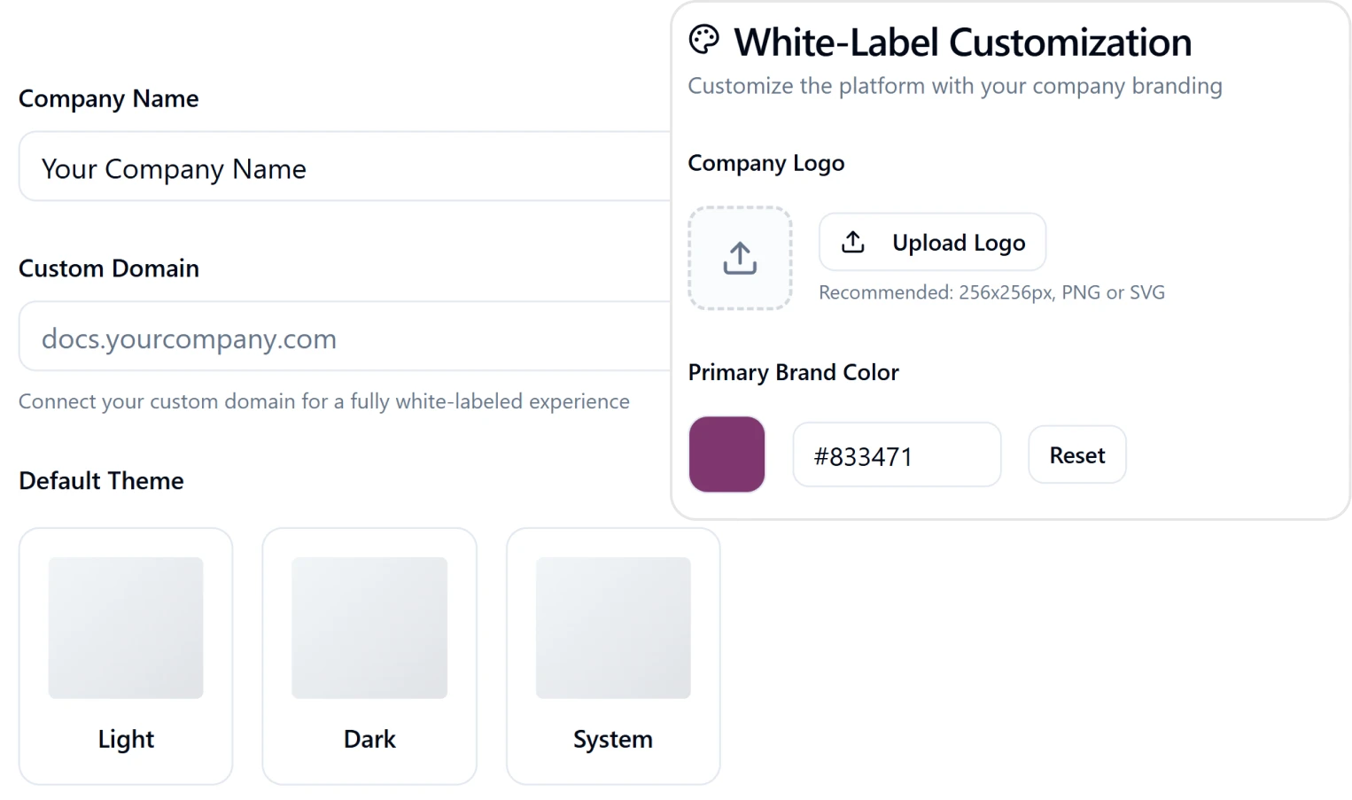 Fully White-Labeled UI
