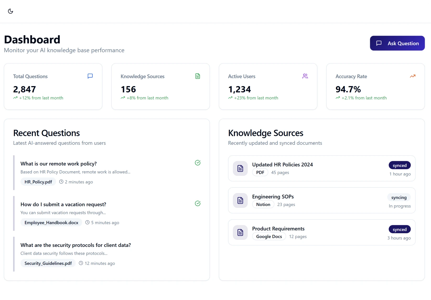 AI Knowledge Base (Q&A)