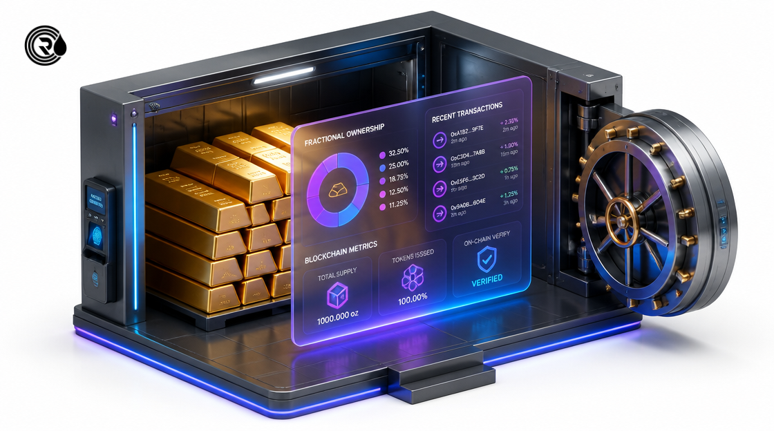 Visualizing the benefits of digitizing physical bullion with gold tokenization software.
