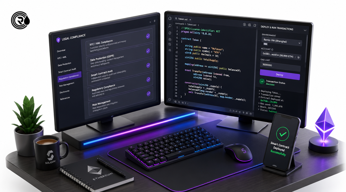 A developer workstation setting up smart contracts for Tokenizing Real-World Assets on Arbitrum