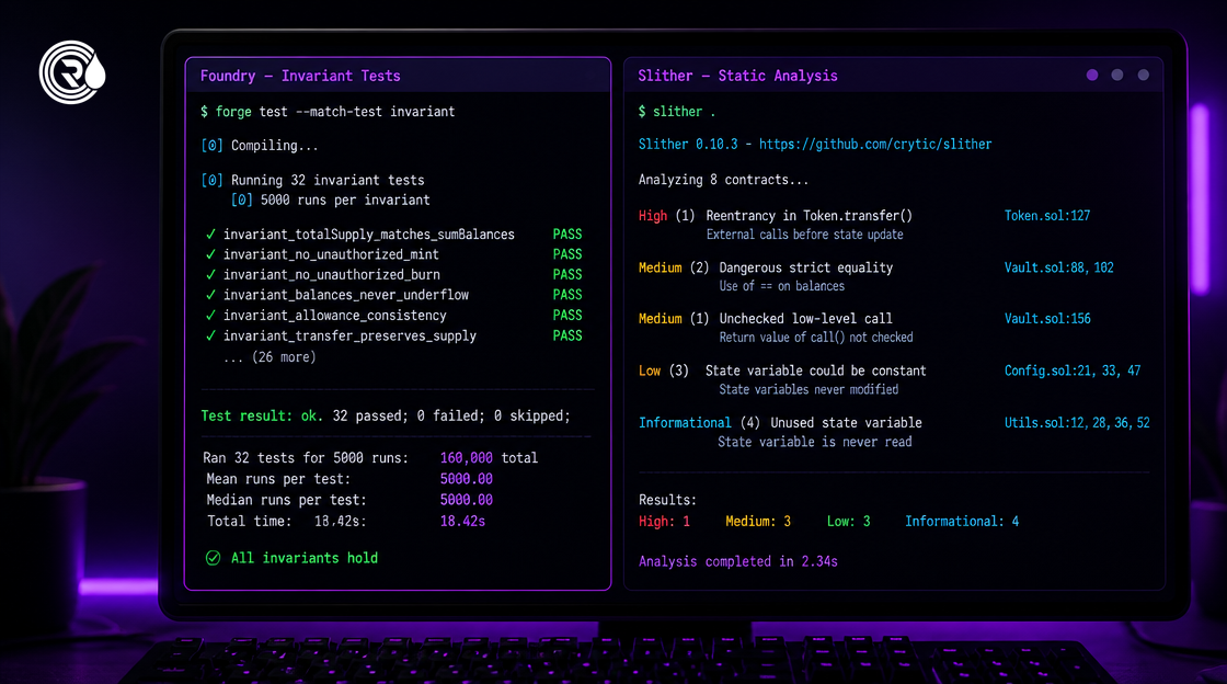 Automated invariant fuzzing and static code analysis stack